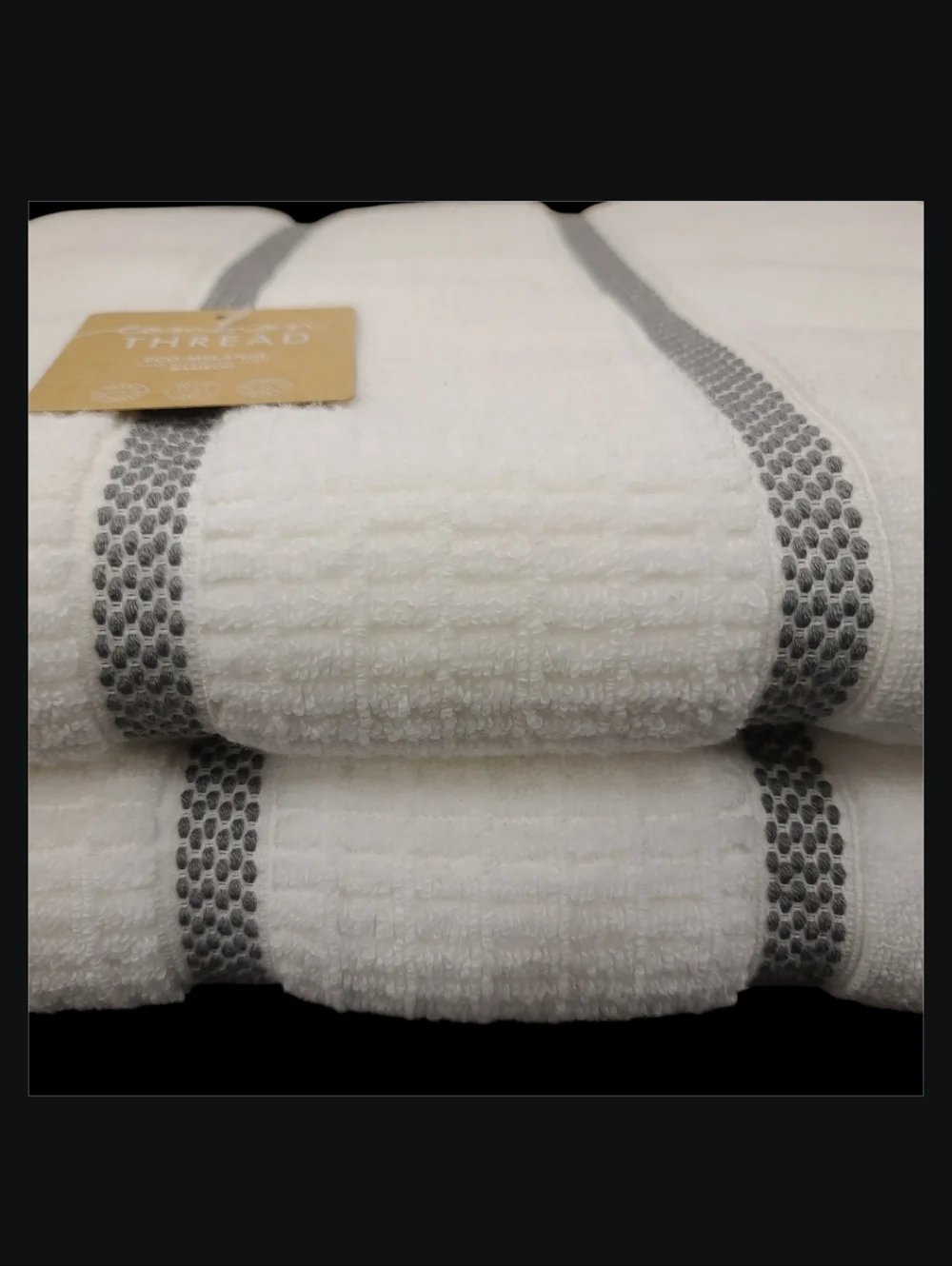 9 Piece Common Thread Bath Hand Washcloth Towel Set Gray White New